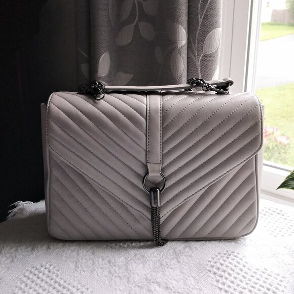 Brand New Borse In Pelle Genuine Leather Fashion Bag Light Grey